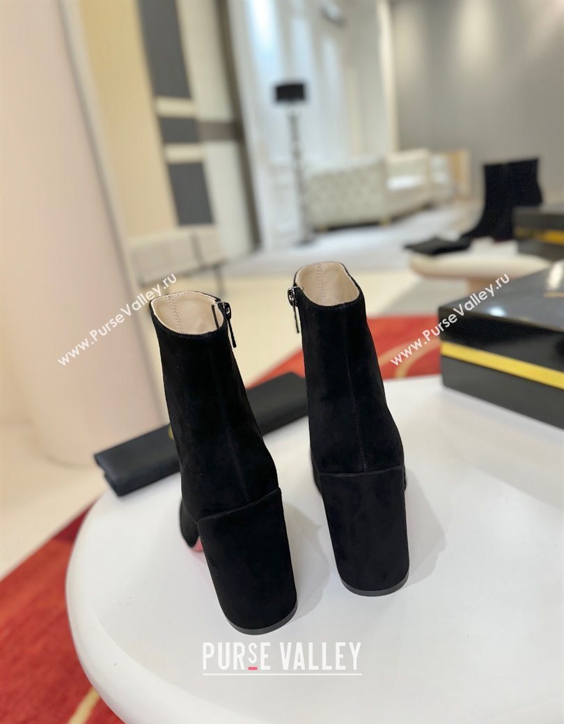 Christian Louboutin Turela Heel Ankle Boots 8.5cm in Suede Black 2025 (MD-251030153)