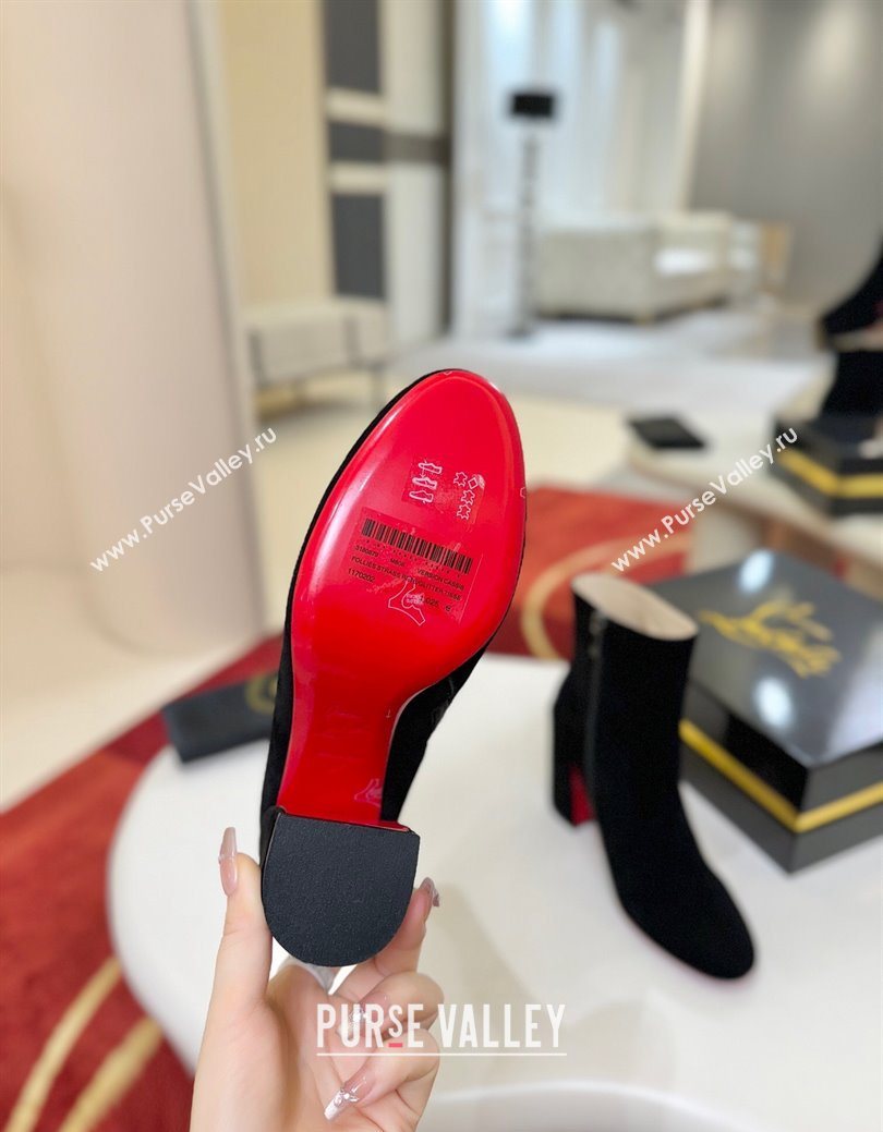 Christian Louboutin Turela Heel Ankle Boots 8.5cm in Suede Black 2025 (MD-251030153)