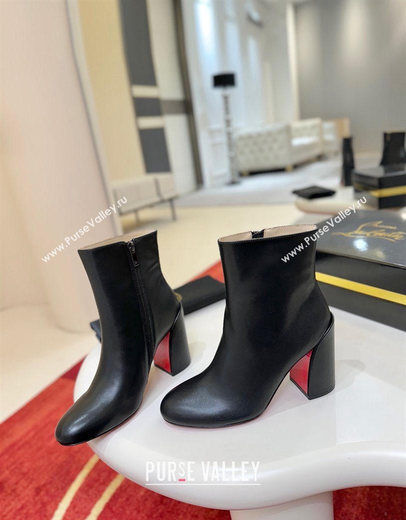 Christian Louboutin Turela Heel Ankle Boots 8.5cm in Calf Leather Black 2025 (MD-251030154)