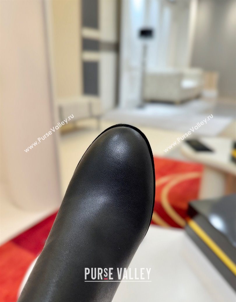 Christian Louboutin Booty Lock Heel Ankle Boots 7cm in Calf Leather Black 2025 (MD-251030156)