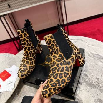 Christian Louboutin Turelastic Heel Ankle Boots 5.5cm in Leopard Print 2025 (MD-251030166)