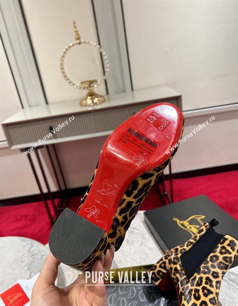 Christian Louboutin Turelastic Heel Ankle Boots 5.5cm in Leopard Print 2025 (MD-251030166)