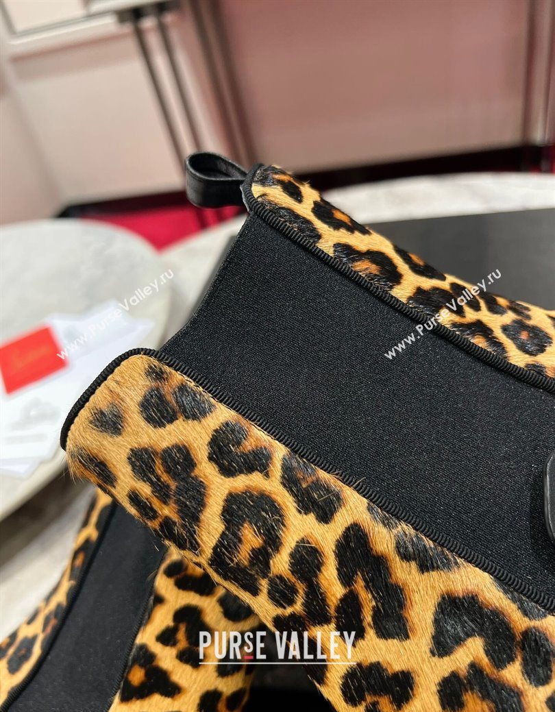 Christian Louboutin Turelastic Heel Ankle Boots 5.5cm in Leopard Print 2025 (MD-251030166)
