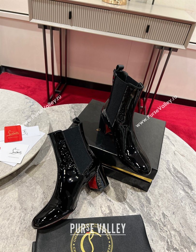 Christian Louboutin Turelastic Heel Ankle Boots 5.5cm in Patent Leather Black 2025 (MD-251030167)