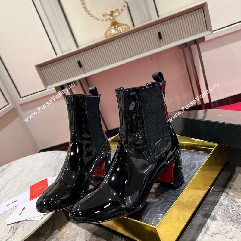 Christian Louboutin Turelastic Heel Ankle Boots 5.5cm in Patent Leather Black 2025 (MD-251030167)
