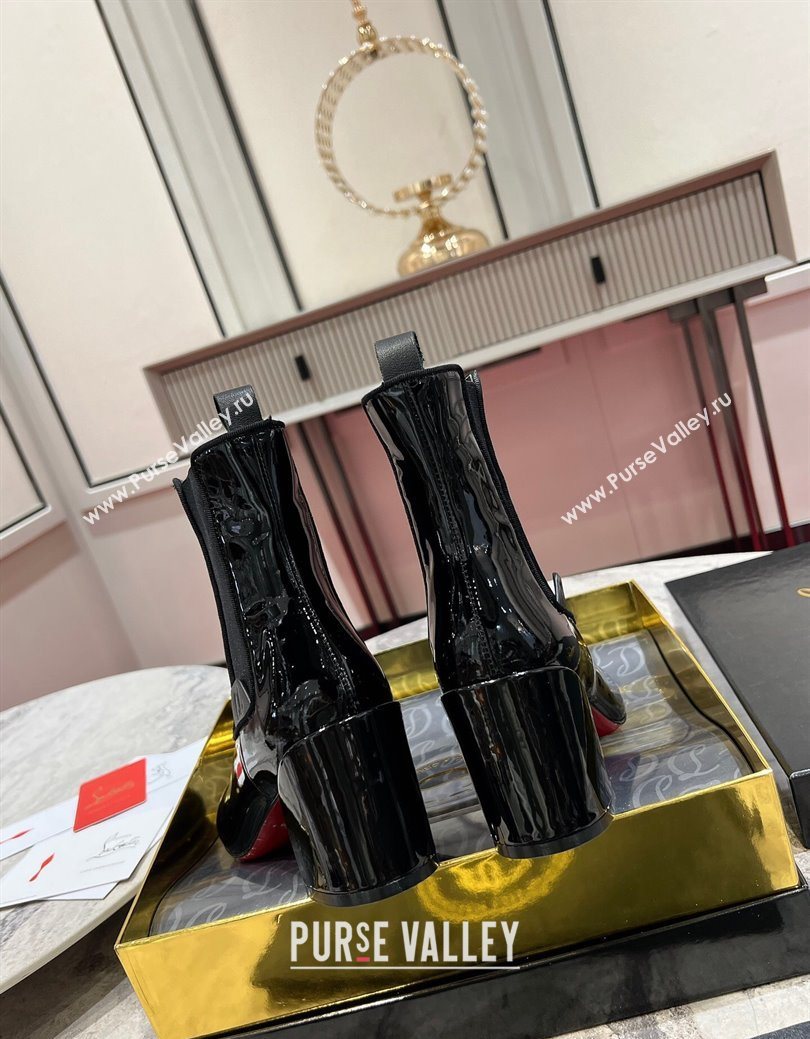 Christian Louboutin Turelastic Heel Ankle Boots 5.5cm in Patent Leather Black 2025 (MD-251030167)