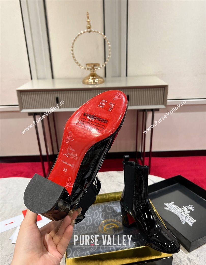 Christian Louboutin Turelastic Heel Ankle Boots 5.5cm in Patent Leather Black 2025 (MD-251030167)