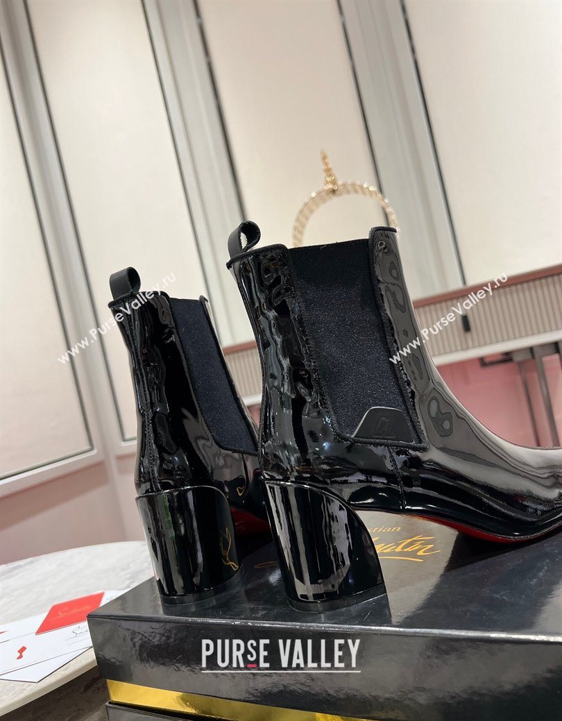 Christian Louboutin Turelastic Heel Ankle Boots 5.5cm in Patent Leather Black 2025 (MD-251030167)