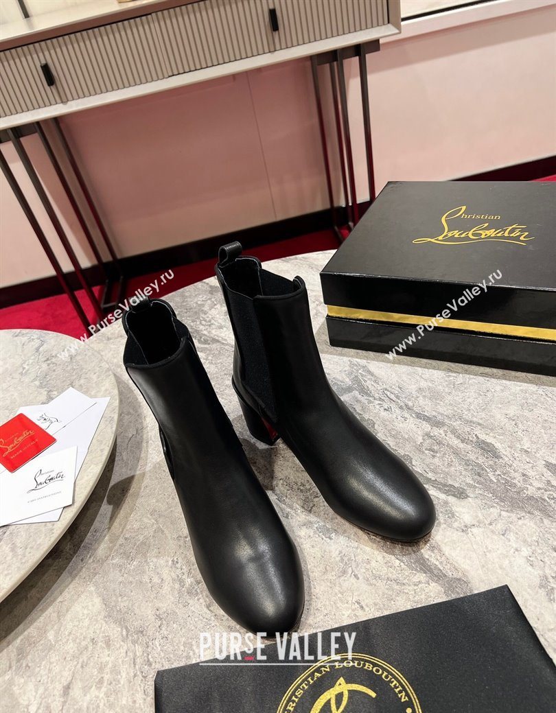 Christian Louboutin Turelastic Heel Ankle Boots 5.5cm in Calf Leather Black 2025 (MD-251030168)