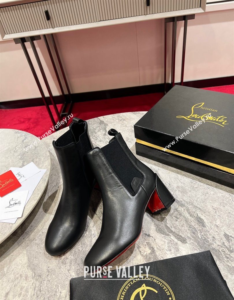 Christian Louboutin Turelastic Heel Ankle Boots 5.5cm in Calf Leather Black 2025 (MD-251030168)