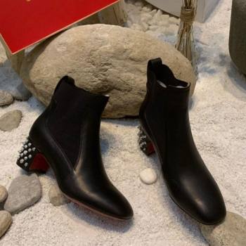 Christian Louboutin Study Heel Ankle Boots 5.5cm in Calf Leather Black 2025 (MD-251030170)