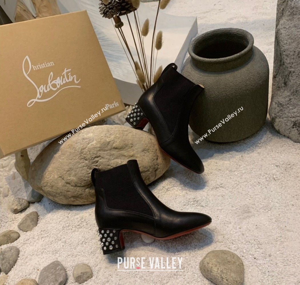 Christian Louboutin Study Heel Ankle Boots 5.5cm in Calf Leather Black 2025 (MD-251030170)