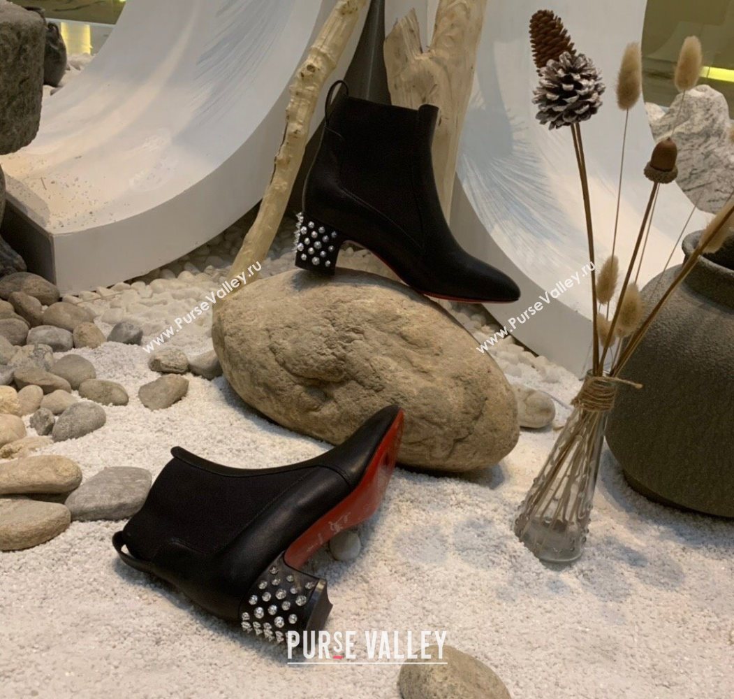 Christian Louboutin Study Heel Ankle Boots 5.5cm in Calf Leather Black 2025 (MD-251030170)