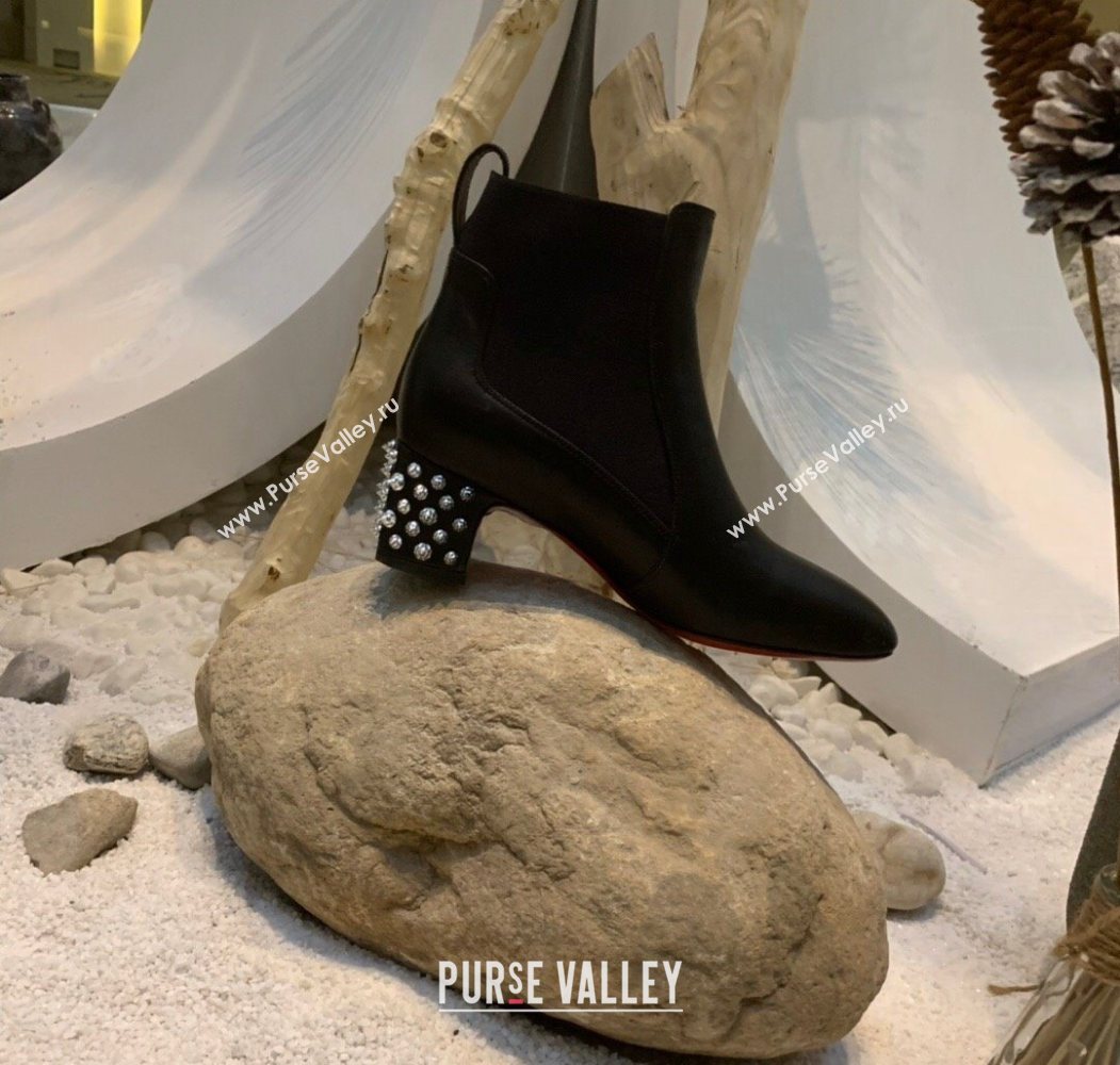 Christian Louboutin Study Heel Ankle Boots 5.5cm in Calf Leather Black 2025 (MD-251030170)