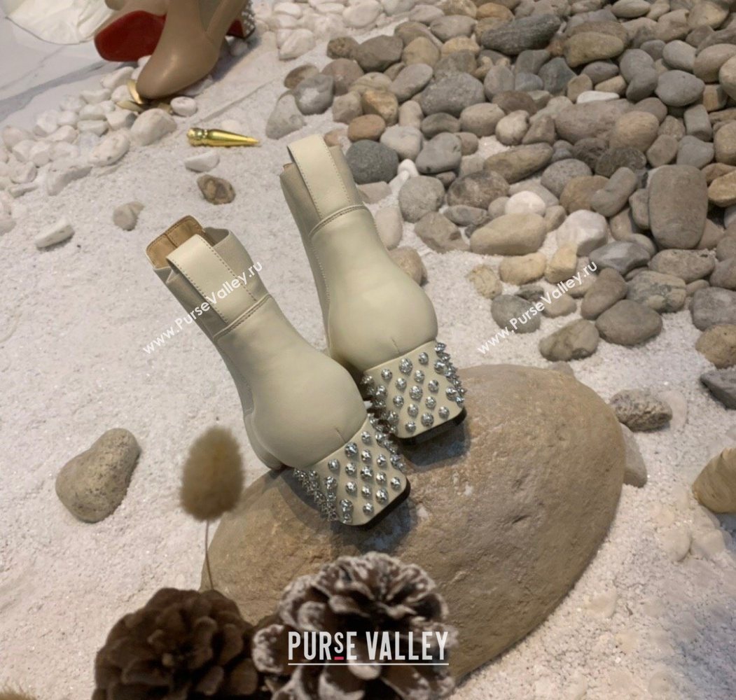 Christian Louboutin Study Heel Ankle Boots 5.5cm in Calf Leather White 2025 (MD-251030171)