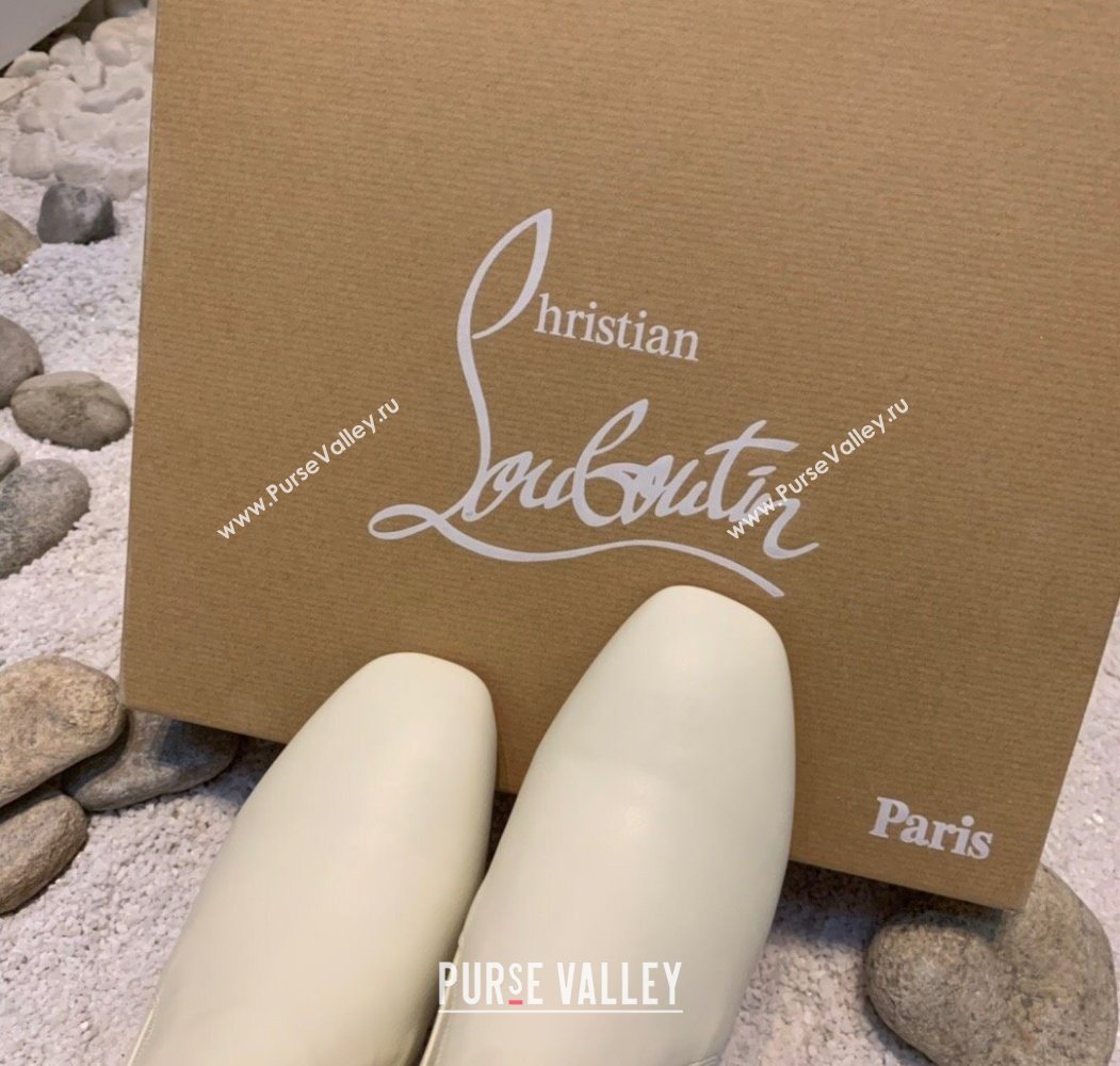Christian Louboutin Study Heel Ankle Boots 5.5cm in Calf Leather White 2025 (MD-251030171)