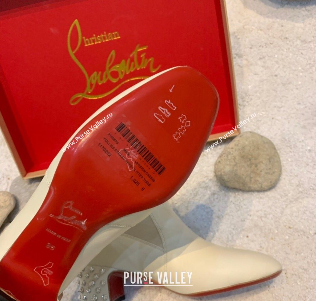 Christian Louboutin Study Heel Ankle Boots 5.5cm in Calf Leather White 2025 (MD-251030171)
