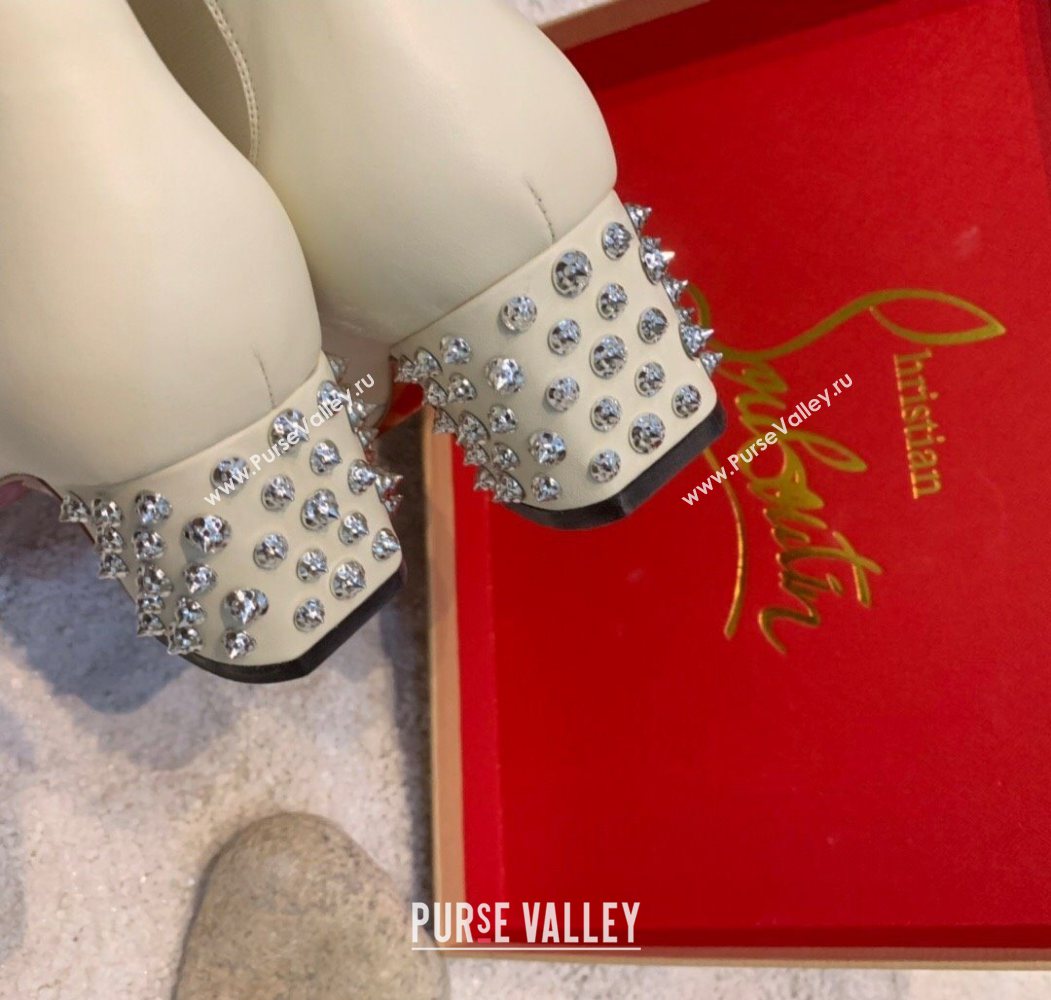 Christian Louboutin Study Heel Ankle Boots 5.5cm in Calf Leather White 2025 (MD-251030171)