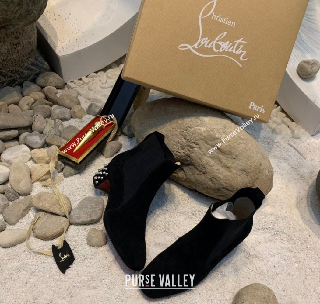 Christian Louboutin Study Heel Ankle Boots 5.5cm in Suede Black 2025 (MD-251030172)