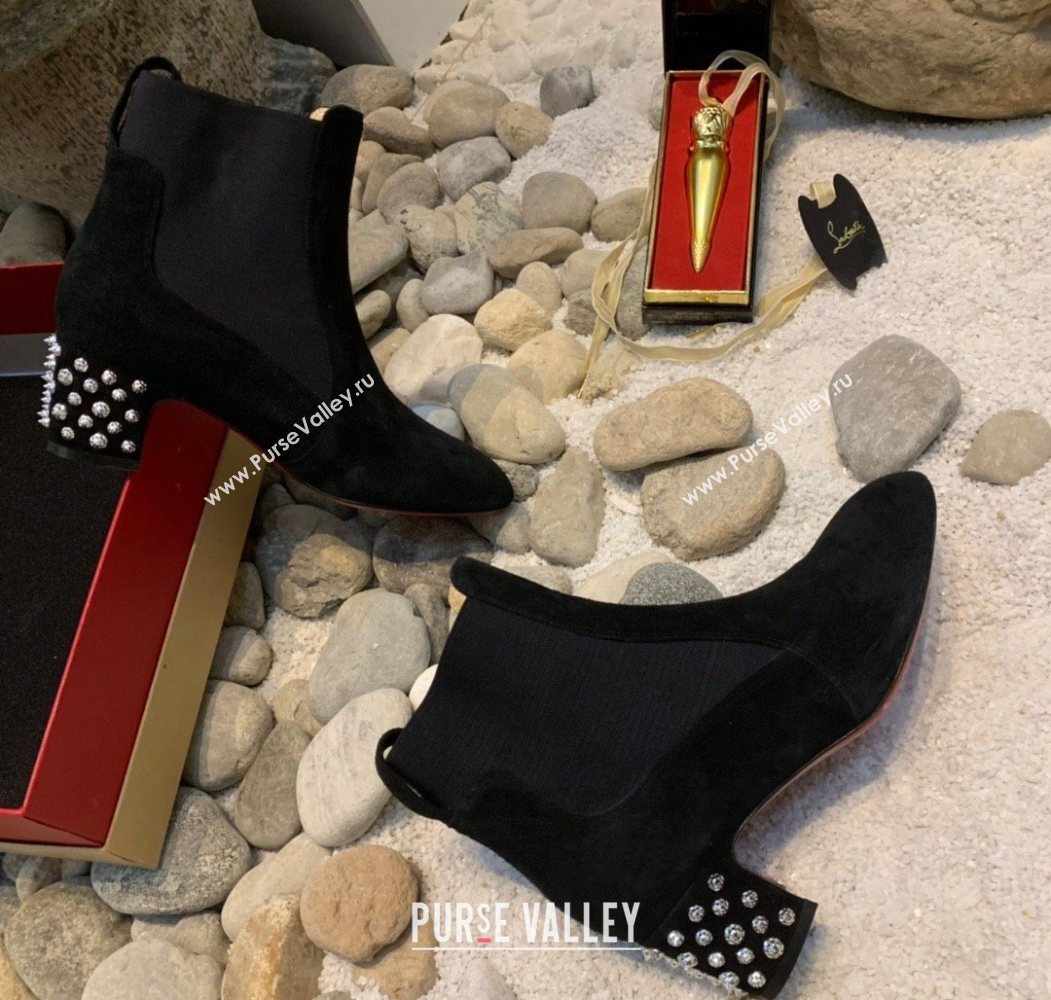 Christian Louboutin Study Heel Ankle Boots 5.5cm in Suede Black 2025 (MD-251030172)