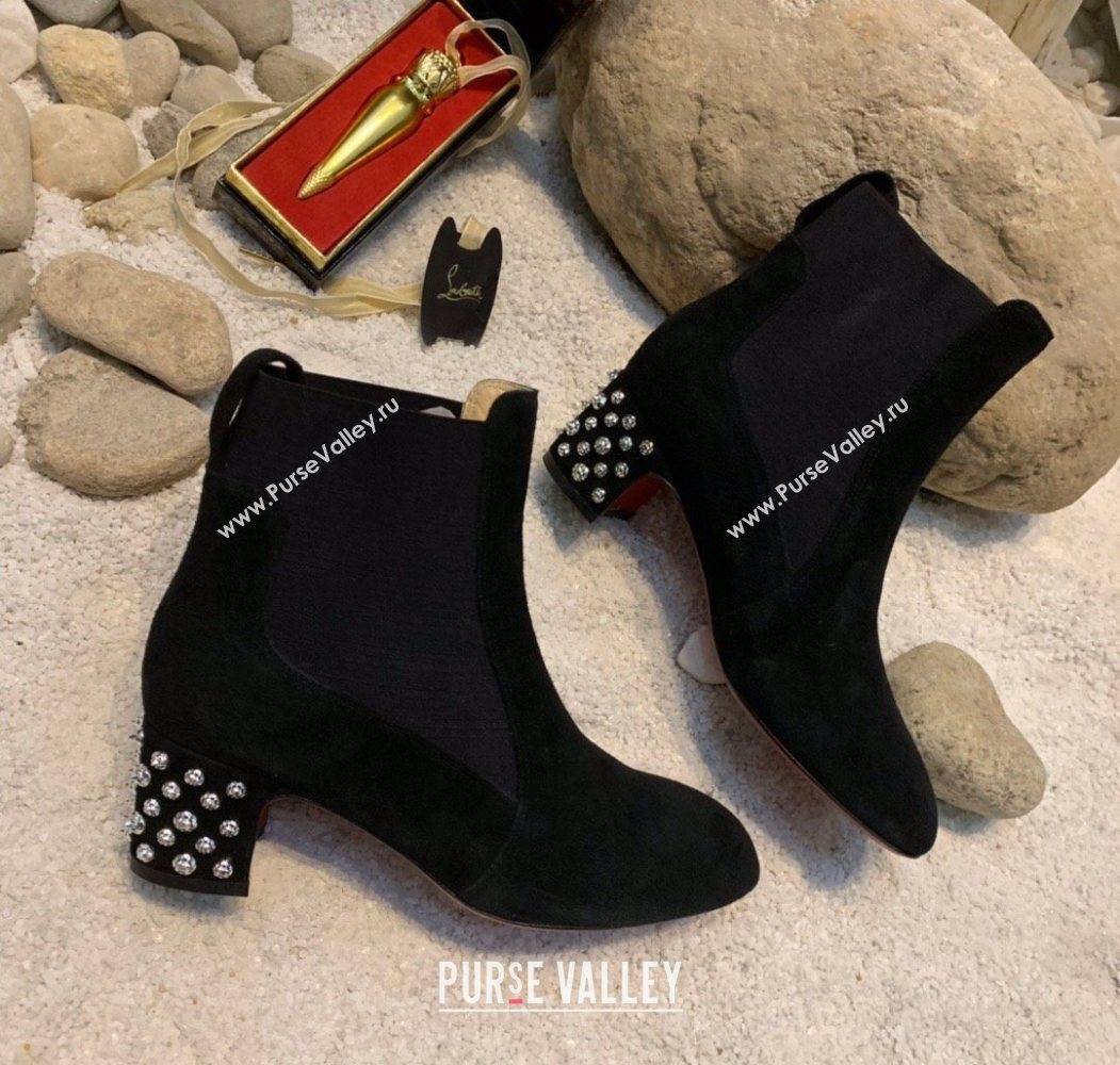 Christian Louboutin Study Heel Ankle Boots 5.5cm in Suede Black 2025 (MD-251030172)