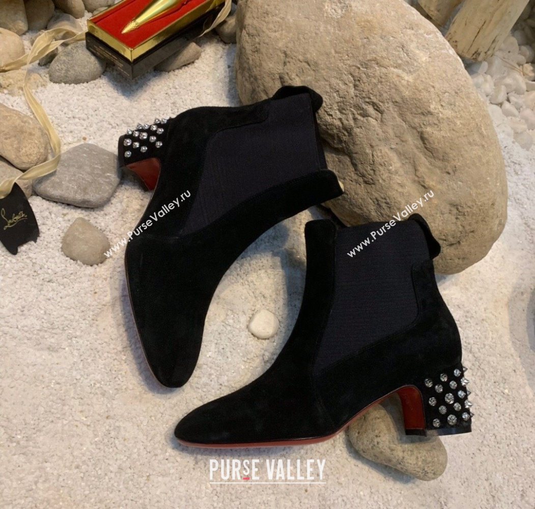 Christian Louboutin Study Heel Ankle Boots 5.5cm in Suede Black 2025 (MD-251030172)