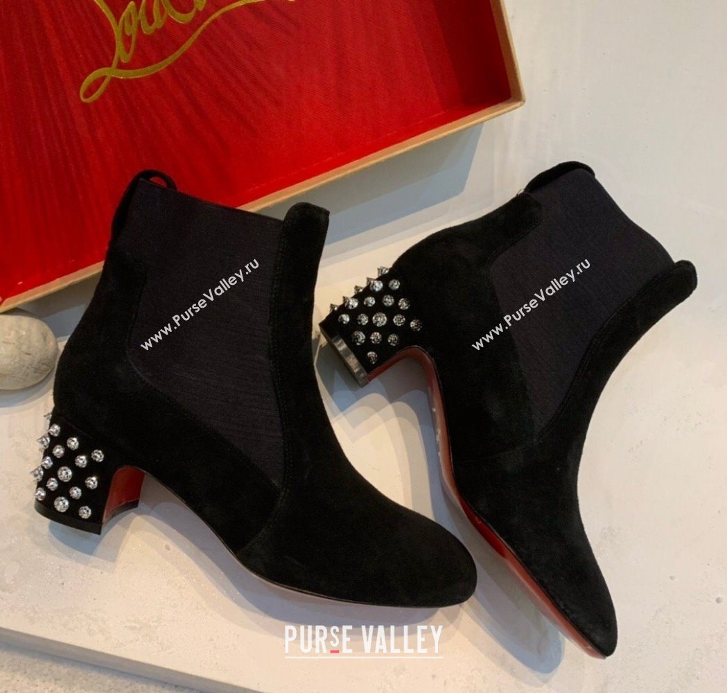 Christian Louboutin Study Heel Ankle Boots 5.5cm in Suede Black 2025 (MD-251030172)