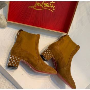 Christian Louboutin Study Heel Ankle Boots 5.5cm in Suede Brown 2025 (MD-251030173)