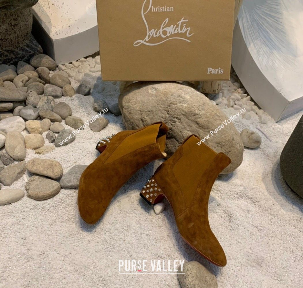 Christian Louboutin Study Heel Ankle Boots 5.5cm in Suede Brown 2025 (MD-251030173)