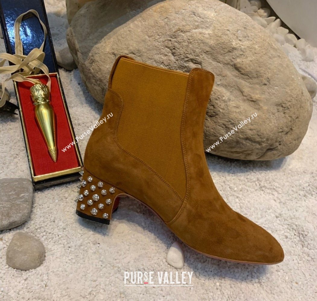Christian Louboutin Study Heel Ankle Boots 5.5cm in Suede Brown 2025 (MD-251030173)
