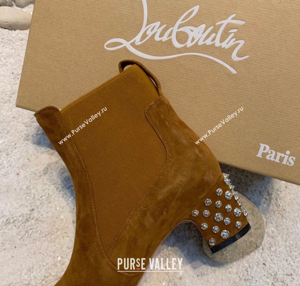 Christian Louboutin Study Heel Ankle Boots 5.5cm in Suede Brown 2025 (MD-251030173)