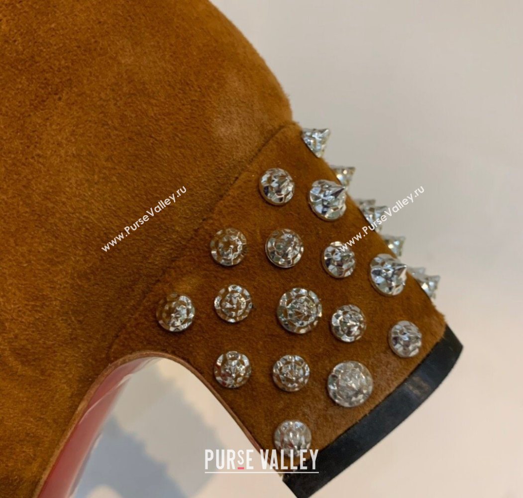 Christian Louboutin Study Heel Ankle Boots 5.5cm in Suede Brown 2025 (MD-251030173)