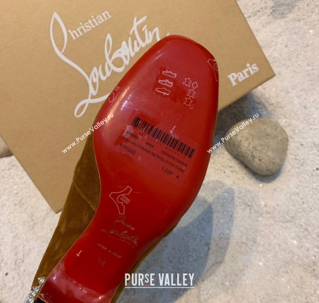 Christian Louboutin Study Heel Ankle Boots 5.5cm in Suede Brown 2025 (MD-251030173)