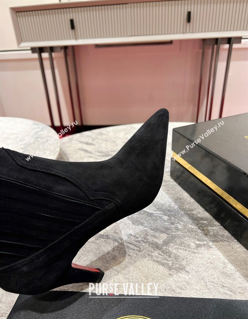 Christian Louboutin Santigag Heel Ankle Boots 8.5cm in Suede Black 2025 (MD-251030149)