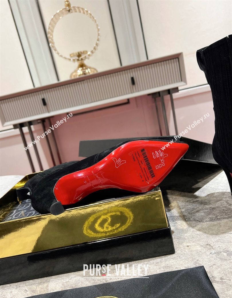 Christian Louboutin Santigag Heel Ankle Boots 8.5cm in Suede Black 2025 (MD-251030149)