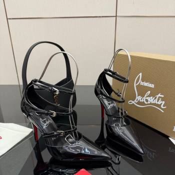 Christian Louboutin Patent Leather Pumps with Trible Straps Black 2025 CL120902 (MD-251209118)
