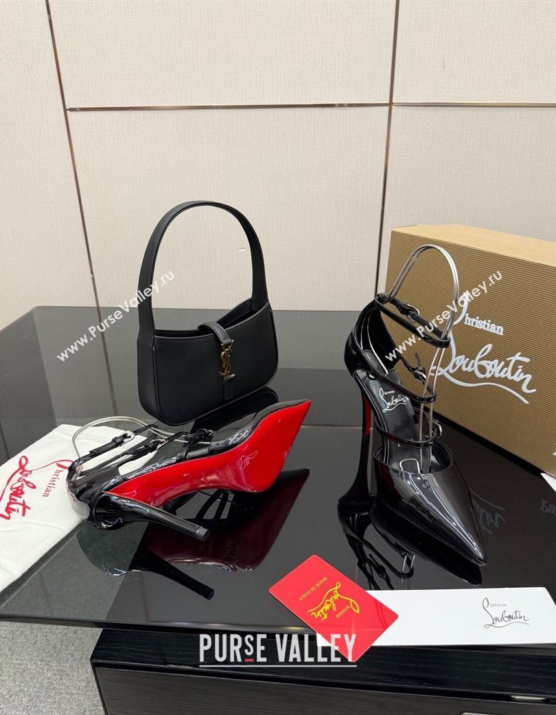Christian Louboutin Patent Leather Pumps with Trible Straps Black 2025 CL120902 (MD-251209118)