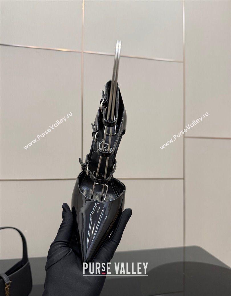 Christian Louboutin Patent Leather Pumps with Trible Straps Black 2025 CL120902 (MD-251209118)