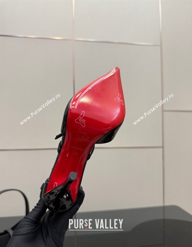 Christian Louboutin Patent Leather Pumps with Trible Straps Black 2025 CL120902 (MD-251209118)