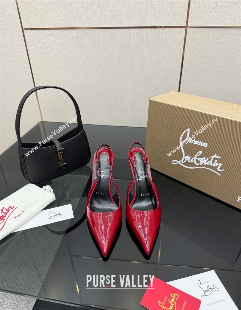 Christian Louboutin Patent Leather Slingbacks Pump Red 2025 CL120903 (MD-251209122)