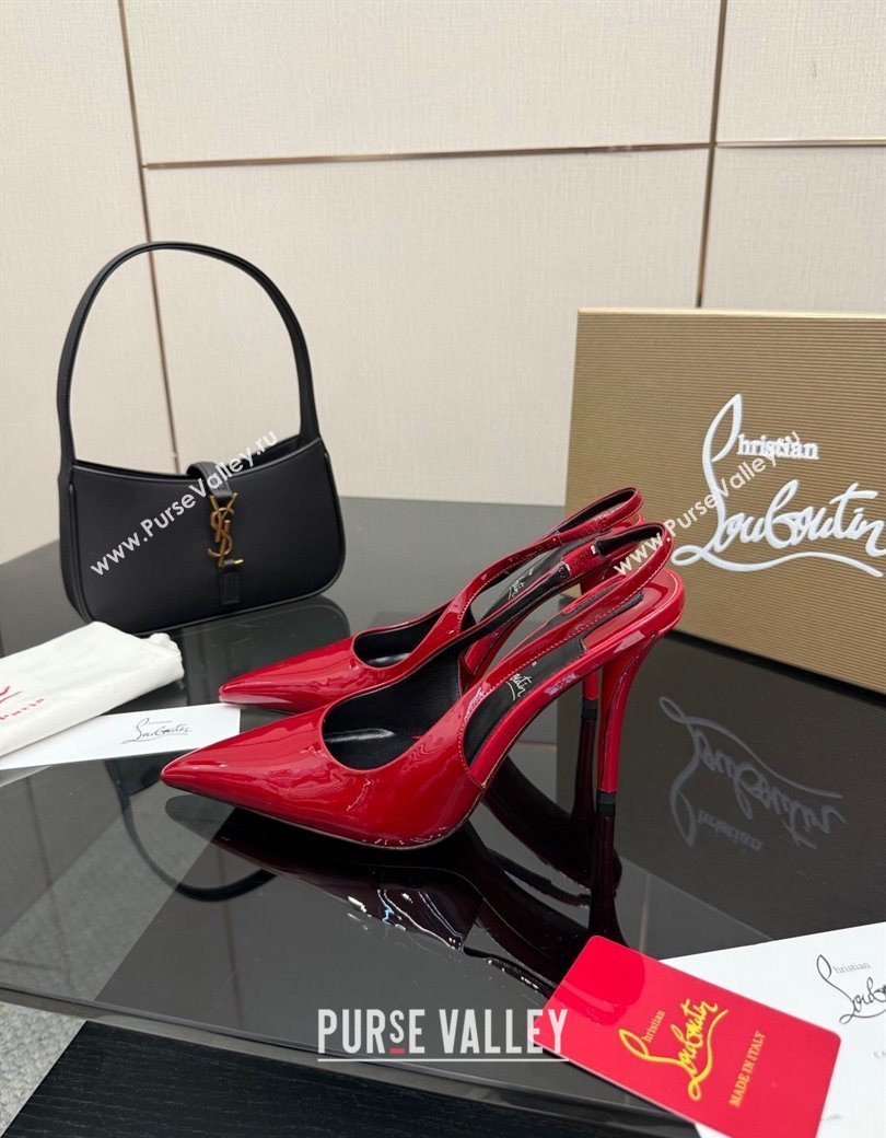 Christian Louboutin Patent Leather Slingbacks Pump Red 2025 CL120903 (MD-251209122)