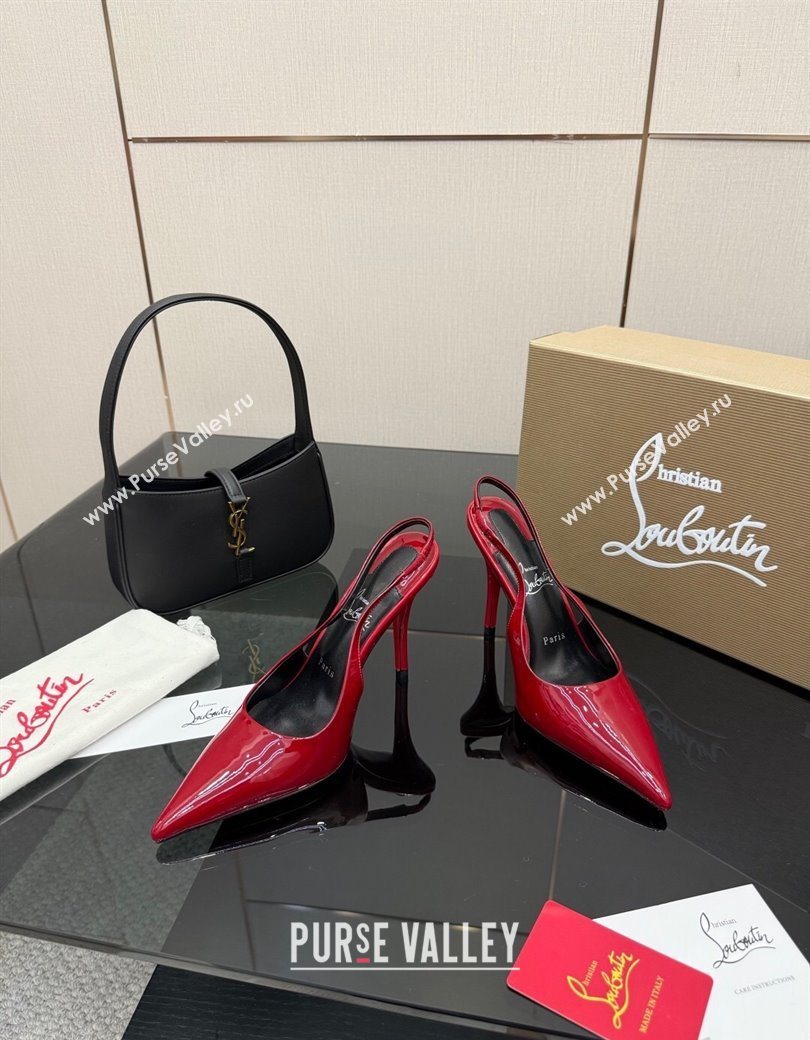 Christian Louboutin Patent Leather Slingbacks Pump Red 2025 CL120903 (MD-251209122)