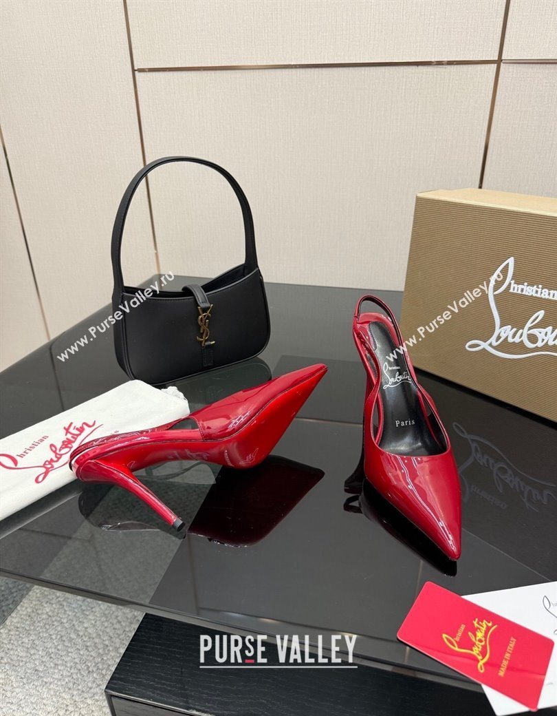 Christian Louboutin Patent Leather Slingbacks Pump Red 2025 CL120903 (MD-251209122)