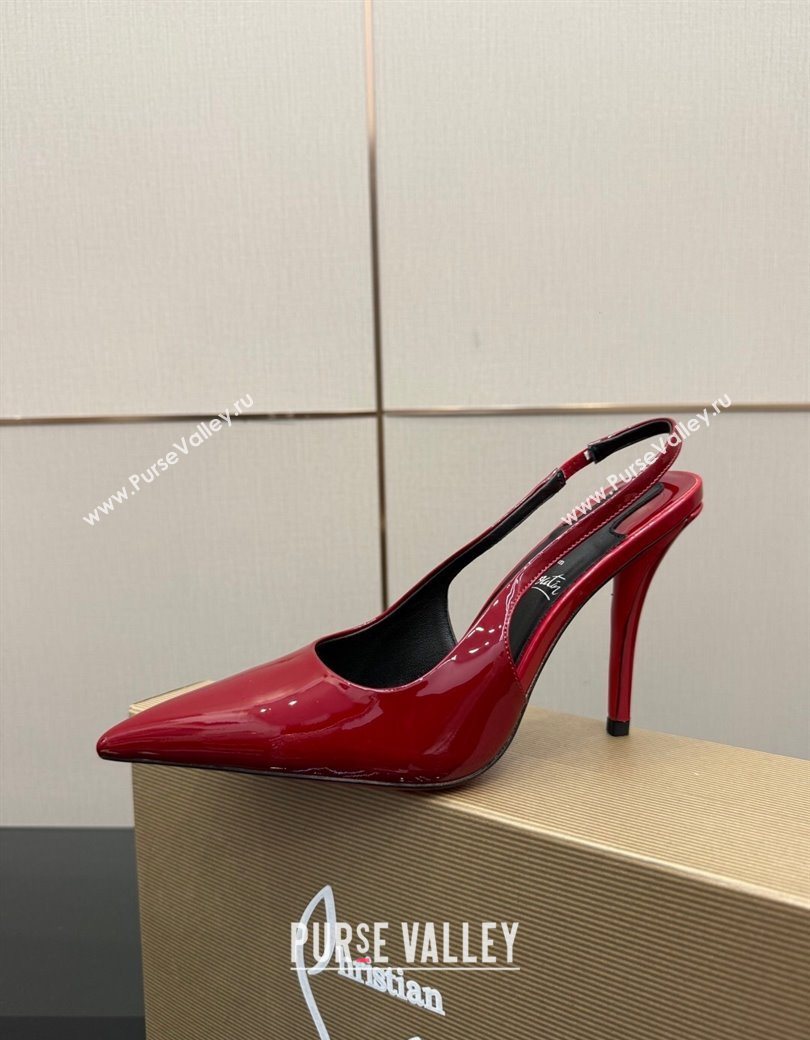 Christian Louboutin Patent Leather Slingbacks Pump Red 2025 CL120903 (MD-251209122)