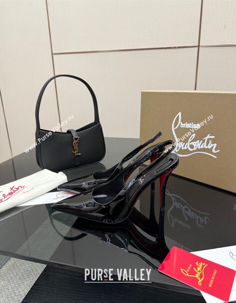 Christian Louboutin Patent Leather Slingbacks Pump Black 2025 CL120903 (MD-251209123)
