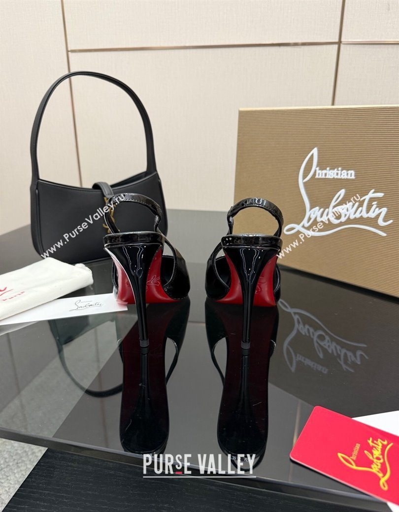 Christian Louboutin Patent Leather Slingbacks Pump Black 2025 CL120903 (MD-251209123)