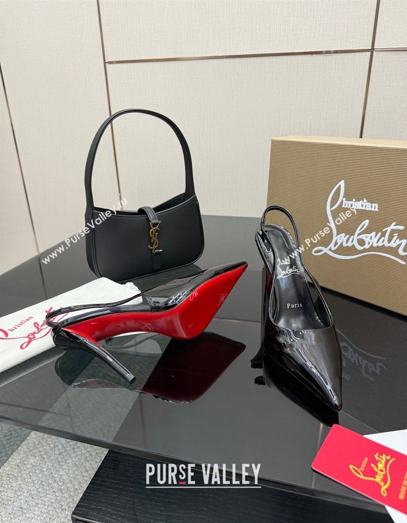 Christian Louboutin Patent Leather Slingbacks Pump Black 2025 CL120903 (MD-251209123)