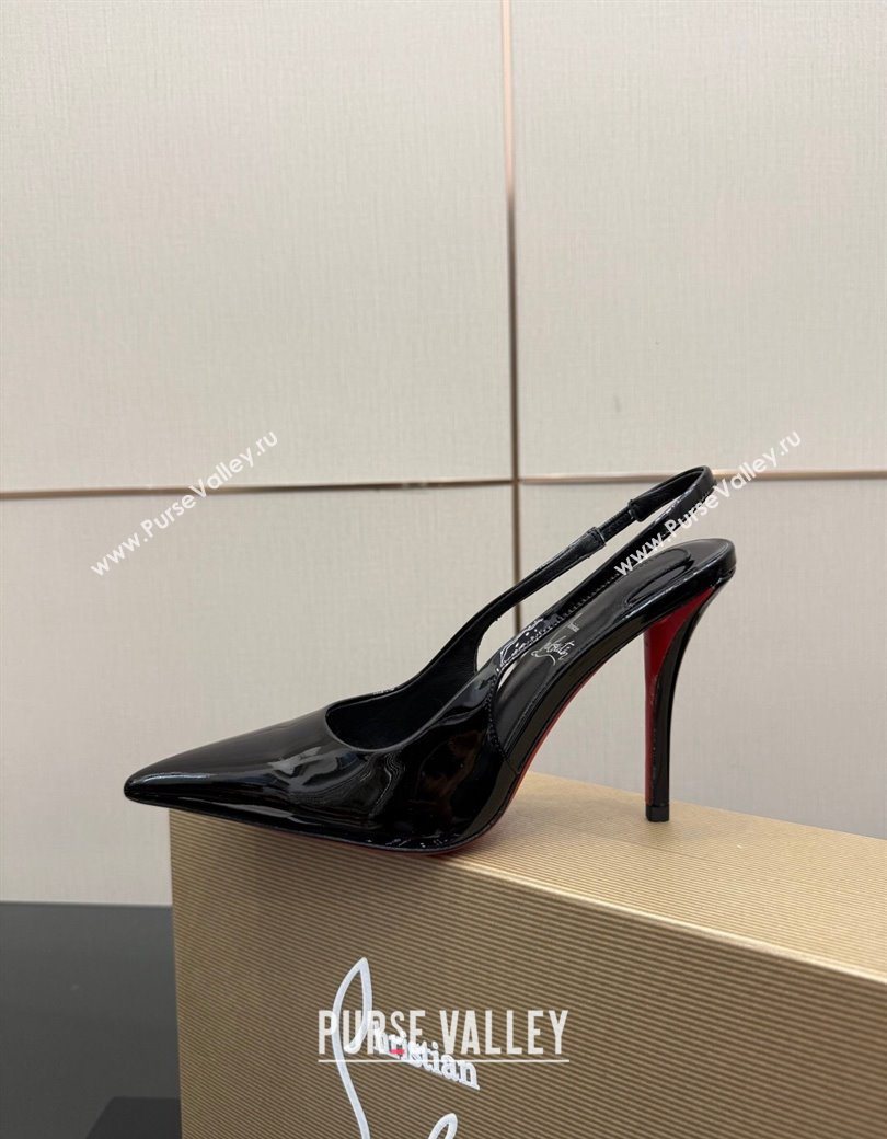 Christian Louboutin Patent Leather Slingbacks Pump Black 2025 CL120903 (MD-251209123)