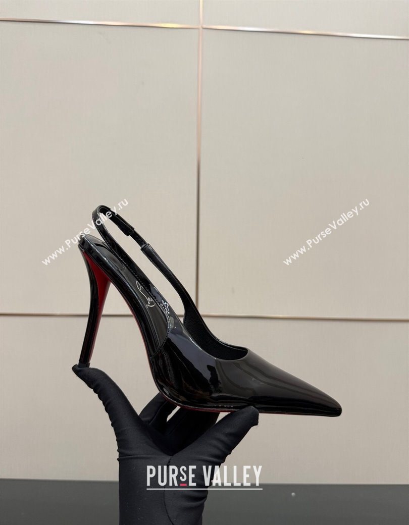 Christian Louboutin Patent Leather Slingbacks Pump Black 2025 CL120903 (MD-251209123)