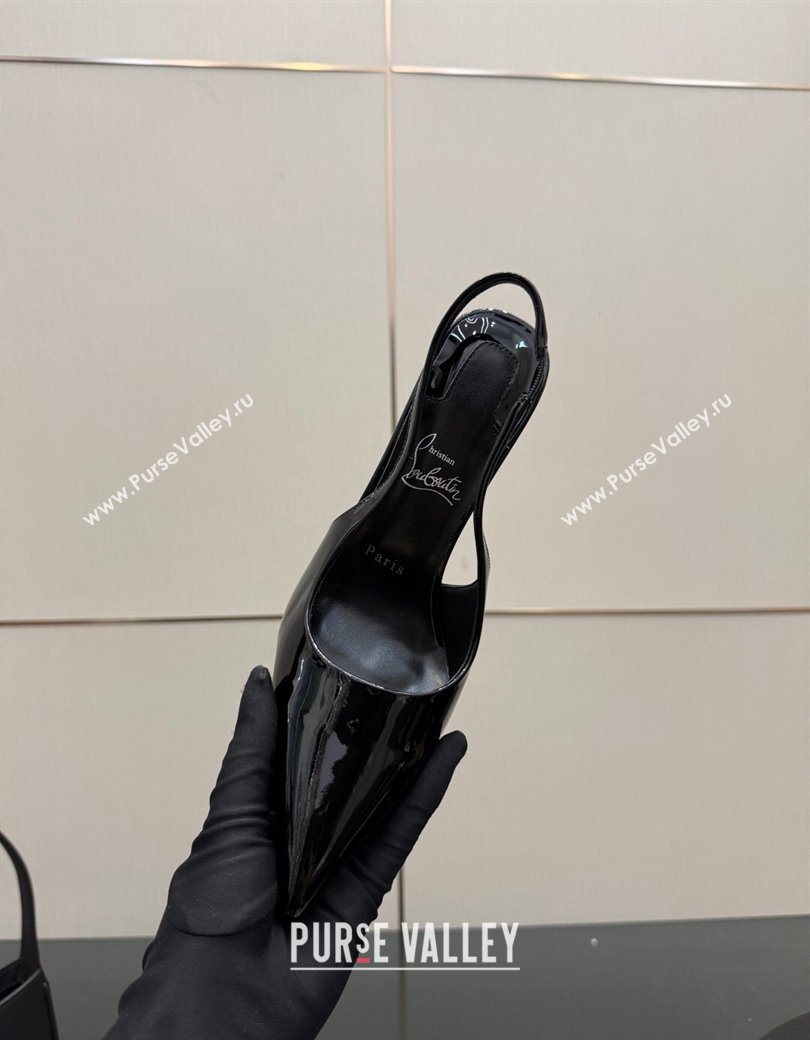 Christian Louboutin Patent Leather Slingbacks Pump Black 2025 CL120903 (MD-251209123)